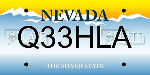 Q33HLA Nevada License Plate