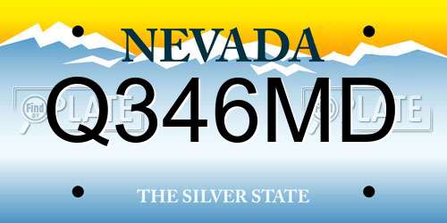 Q346MD Nevada License Plate