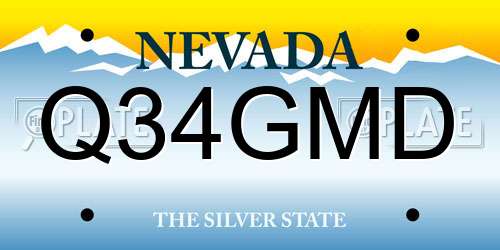 Q34GMD Nevada License Plate