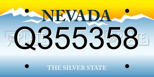Q355358 Nevada License Plate