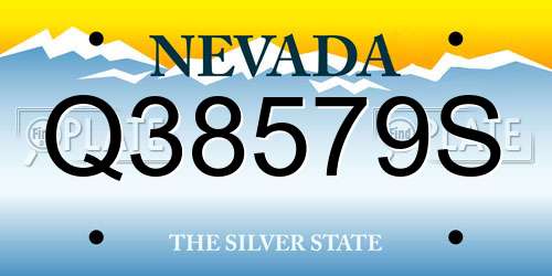 Q38579S Nevada License Plate