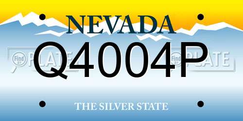 Q4004P Nevada License Plate