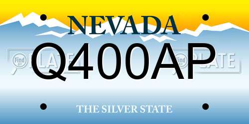 Q400AP Nevada License Plate