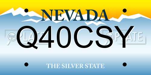 Q40CSY Nevada License Plate