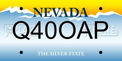 Q40OAP Nevada License Plate