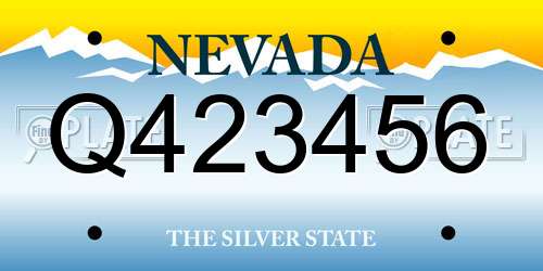 Q423456 Nevada License Plate