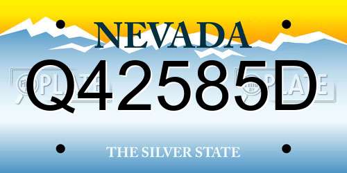 Q42585D Nevada License Plate