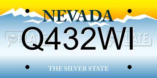 Q432WI Nevada License Plate