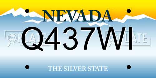 Q437WI Nevada License Plate