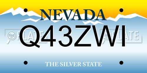 Q43ZWI Nevada License Plate