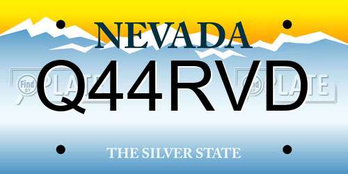 Q44RVD Nevada License Plate