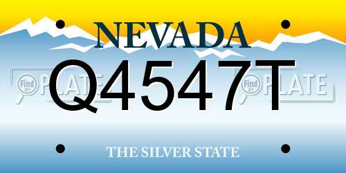 Q4547T Nevada License Plate