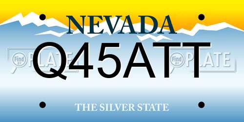 Q45ATT Nevada License Plate