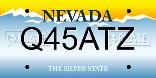 Q45ATZ Nevada License Plate