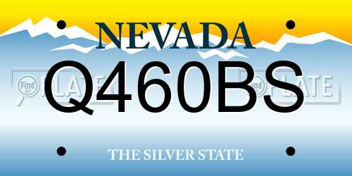 Q460BS Nevada License Plate