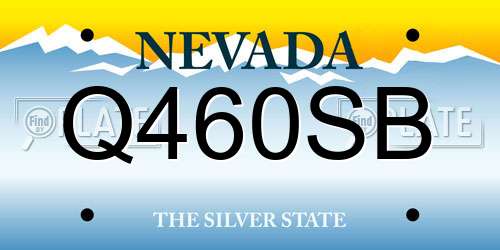 Q460SB Nevada License Plate