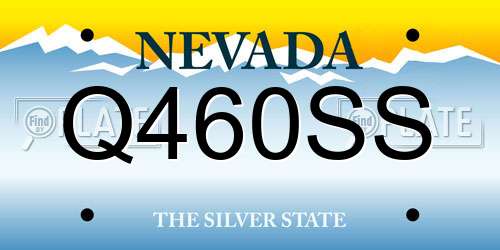 Q460SS Nevada License Plate