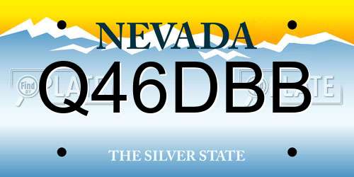 Q46DBB Nevada License Plate