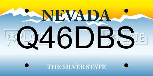 Q46DBS Nevada License Plate