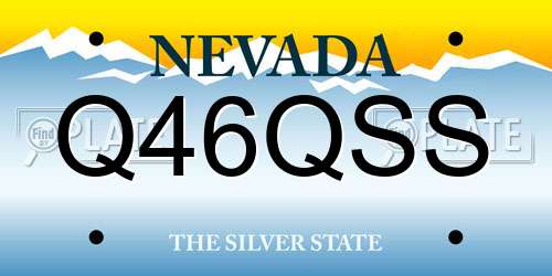 Q46QSS Nevada License Plate