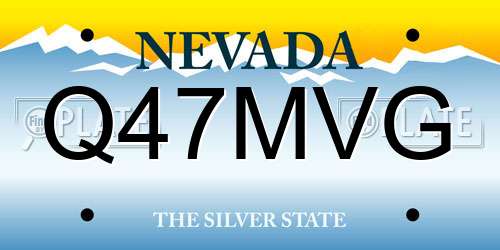 Q47MVG Nevada License Plate