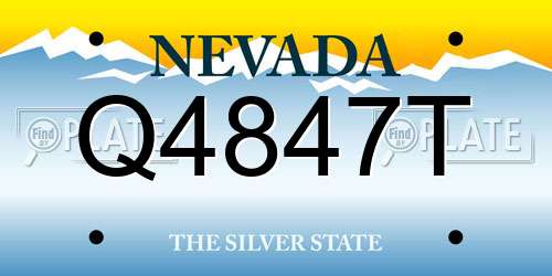 Q4847T Nevada License Plate