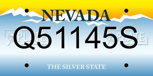 Q51145S Nevada License Plate