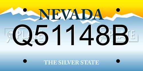 Q51148B Nevada License Plate