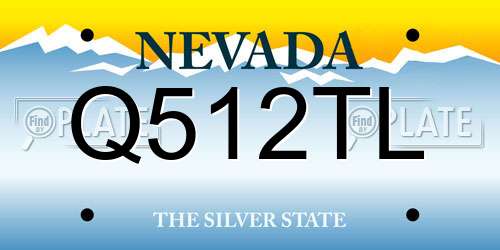 Q512TL Nevada License Plate