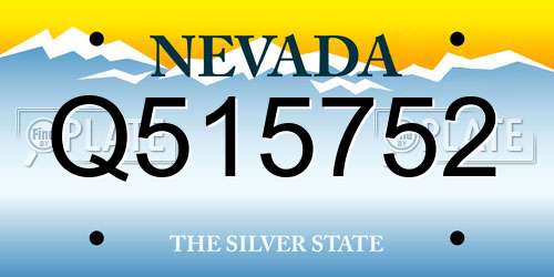 Q515752 Nevada License Plate