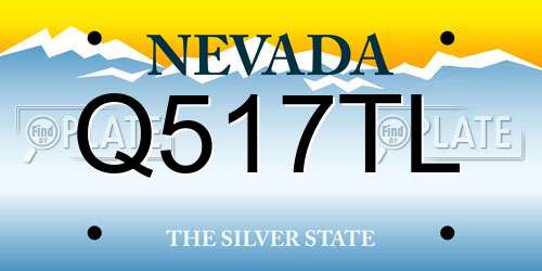 Q517TL Nevada License Plate