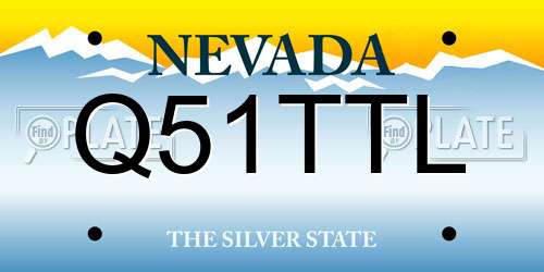 Q51TTL Nevada License Plate