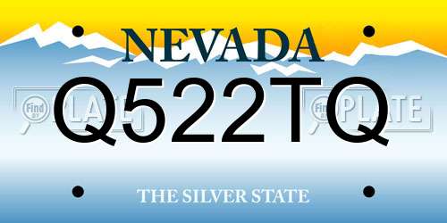 Q522TQ Nevada License Plate