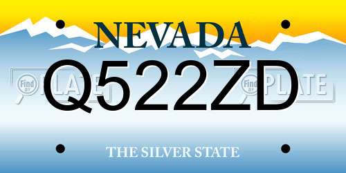 Q522ZD Nevada License Plate