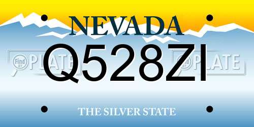 Q528ZI Nevada License Plate