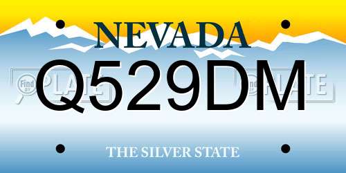 Q529DM Nevada License Plate