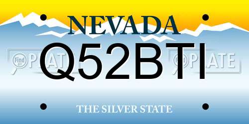 Q52BTI Nevada License Plate