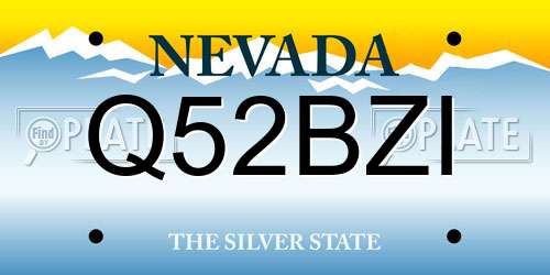 Q52BZI Nevada License Plate