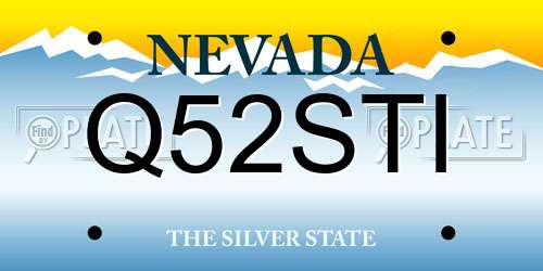 Q52STI Nevada License Plate