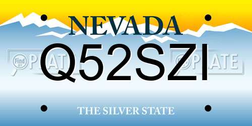 Q52SZI Nevada License Plate