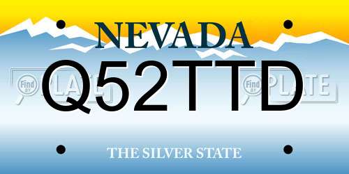 Q52TTD Nevada License Plate