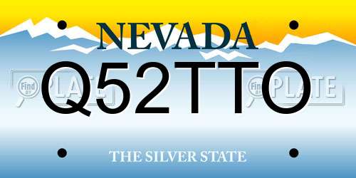 Q52TTO Nevada License Plate