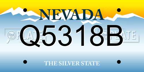 Q5318B Nevada License Plate