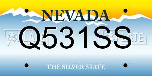 Q531SS Nevada License Plate