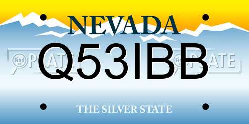 Q53IBB Nevada License Plate