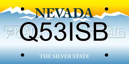 Q53ISB Nevada License Plate