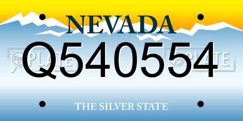 Q540554 Nevada License Plate