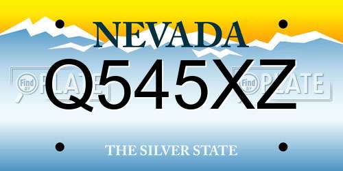 Q545XZ Nevada License Plate