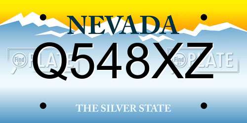 Q548XZ Nevada License Plate