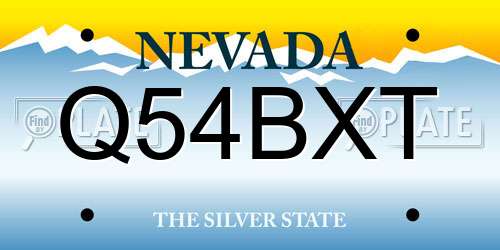 Q54BXT Nevada License Plate